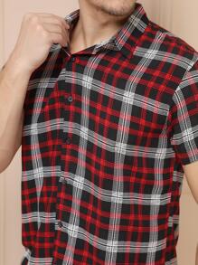 Men Shirts - Red and White - View 1