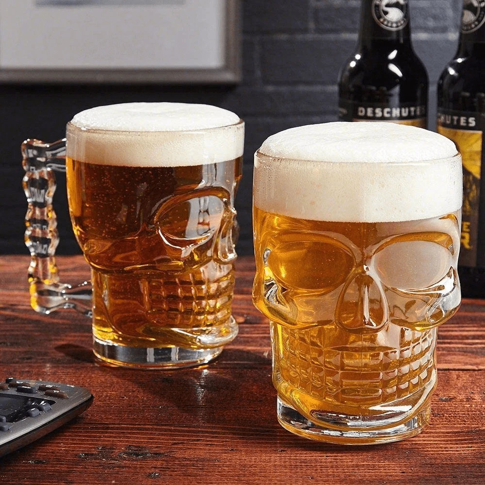 VITTORI MX Set de 2 Tarros calavera cerveceros 500ml - transparente - Ver 1