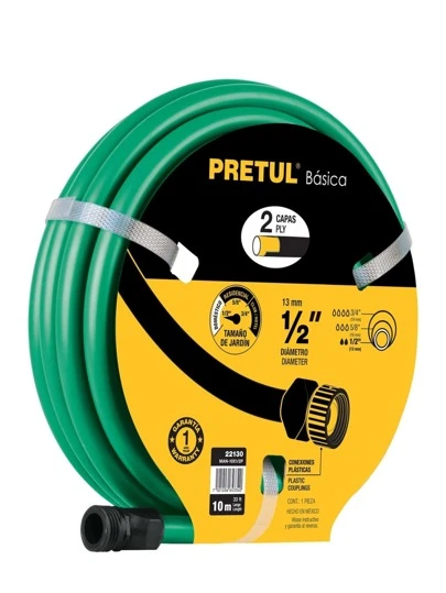 Manguera 1/2 , Conexiones Plásticas, 10 M, Pretul, man-10x1/2p