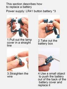 1 pieza ABS Libro moderno negro plegable Clip protección para los ojos lectura Lámpara de escritorio para casa - Negro - Ver 3