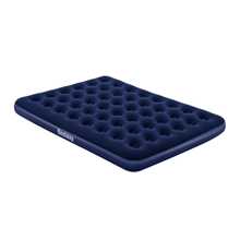 Blue Queen Inflatable Mattress Blue Velvet Camping Air Bed - Navy Blue - View 1