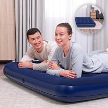 Blue Queen Inflatable Mattress Blue Velvet Camping Air Bed - Navy Blue - View 3