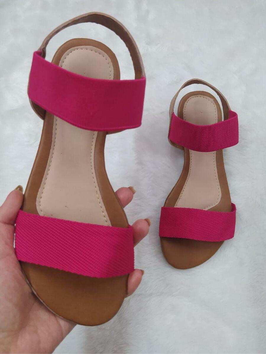Women Flat Sandals - 玫紅色 - 查看 1