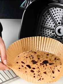 Runtoo Utilidades para Casa Forro de Papel Descartável 50 Unidades Fritadeira Elétrica Airfryer - Damasco - Visão 3