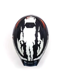 Casco para moto con certificación DOT Color Negro con rojo y blanco - Negro - Ver 7