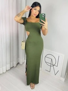 Women Dresses - 軍綠色 - 查看 3