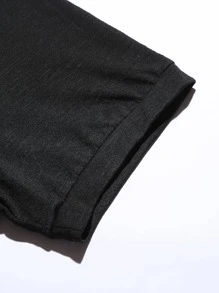 Sudadera con capucha de manga corta de verano, estilo de novio, para gimnasio y deportes - Negro - Ver 5