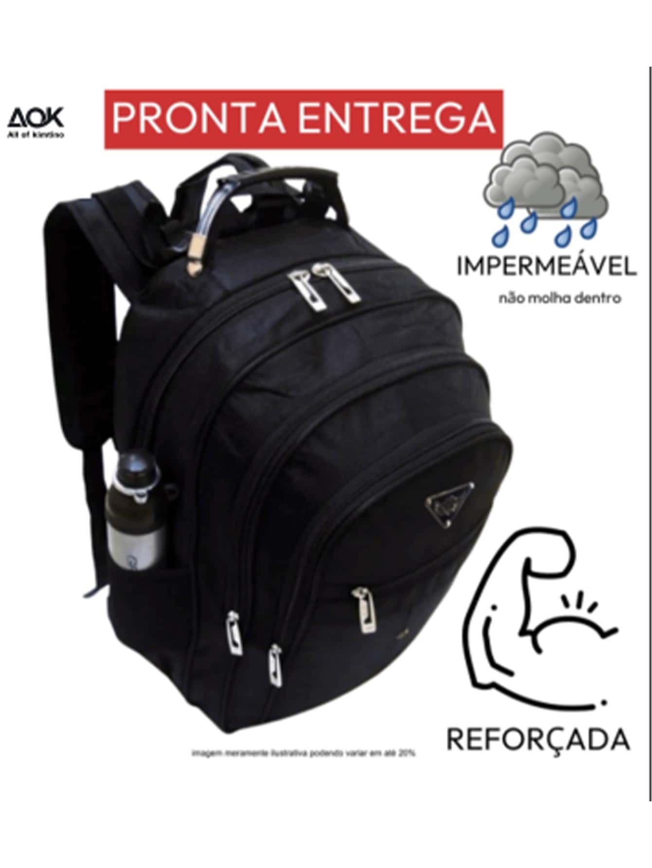 Men Functional Backpacks - 黑色 - 查看 1