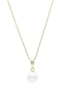 Dije con cadena diseño de Perla y Plata 925, elige color. - Blanco - Ver 2