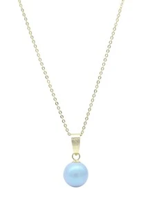 Dije con cadena diseño de Perla y Plata 925, elige color. - Celeste - Ver 2