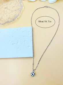 足球吊墜項鍊 - 黑與白 - 查看 5