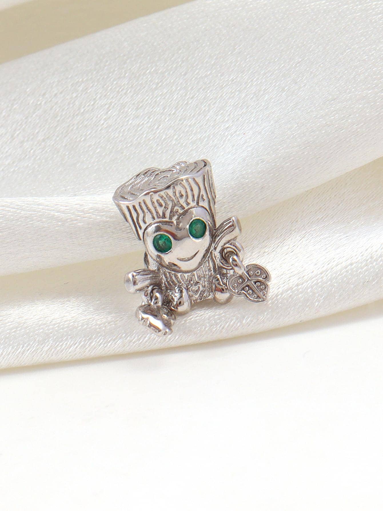 1pc Creative Cubic Zirconia Decor Cartoon Tree Stump Design DIY Bead For Women For DIY Jewelry Making