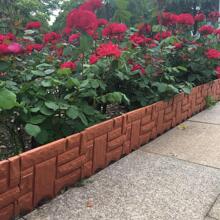 6 件/套 Diy 花園柵欄邊框折疊景觀花柵欄-路徑花園邊緣草坪仿石柵欄接地柵欄 - 棕色 - 查看 3