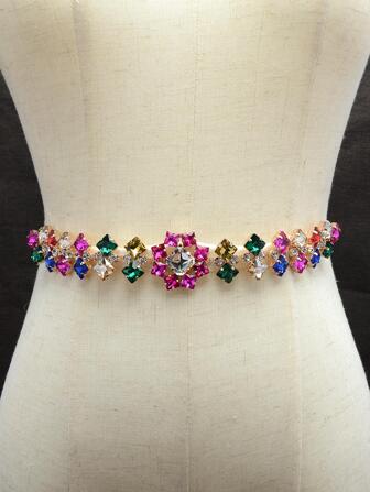 1 st strassdekor brudbälte färgglatt bälte brudbälte, för brudklänning alla hjärtans dag accessoarer