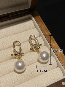 2 chiếc Bông tai thả ngọc trai giả - Nhiều màu - Xem 4