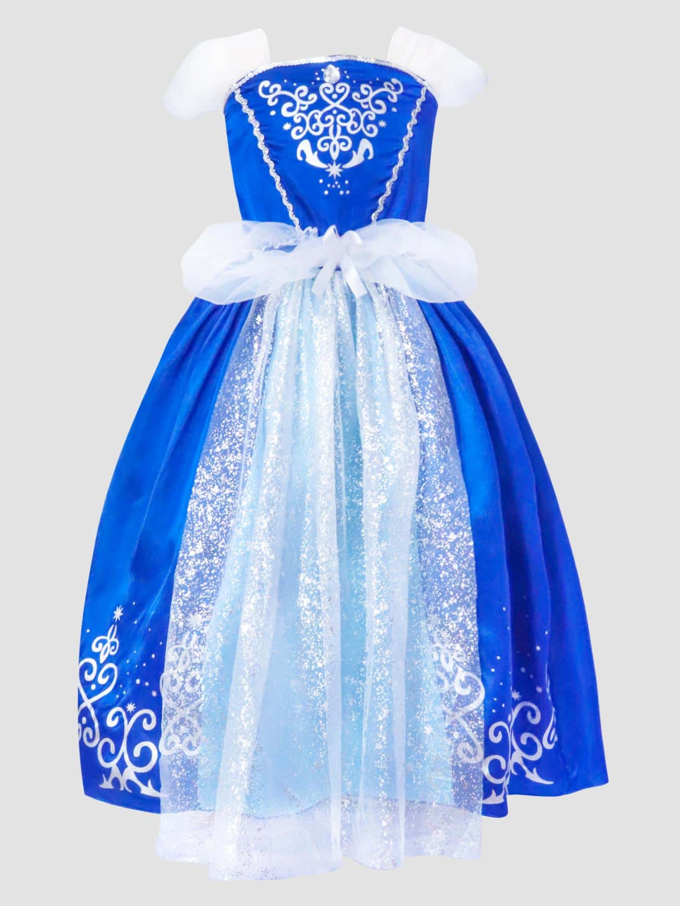 小女童圖案印花晚禮服