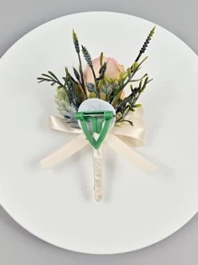 Boutonniere trang trí hoa - Màu Hồng baby - Xem 4