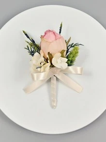 Boutonniere trang trí hoa - Màu Hồng baby - Xem 5
