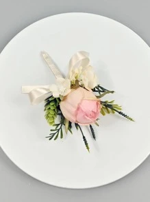 Boutonniere trang trí hoa - Màu Hồng baby - Xem 3