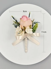 Boutonniere trang trí hoa - Màu Hồng baby - Xem 7