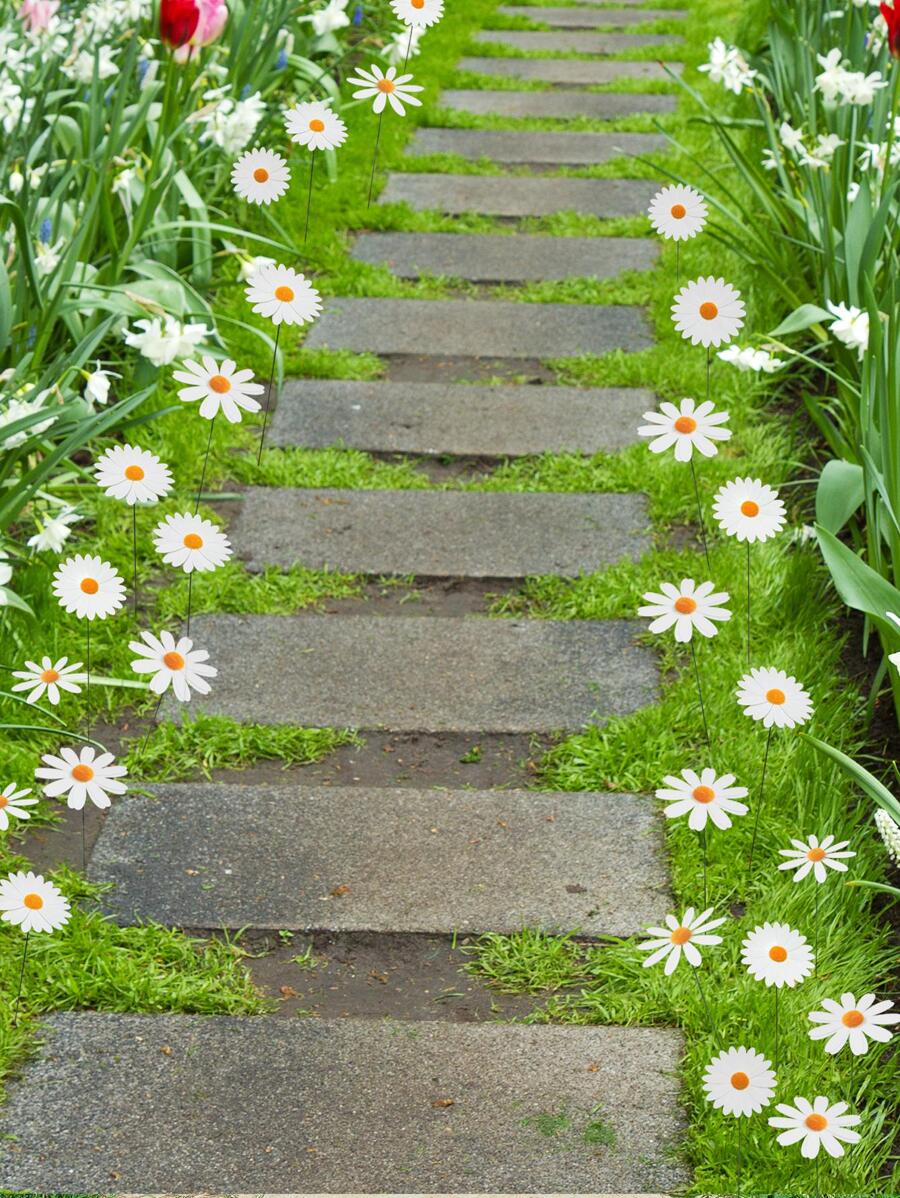 10pcs Daisy Design Decorative Garden Stake - Multicolor - View 1