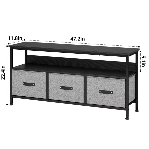 Dresser TV Stand, Entertainment Center with Storage, 55 Inch TV Stand for Bedroom with Drawers