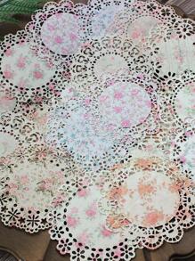 20入組復古蕾絲桌巾紙用於DIY垃圾日記剪貼簿紙工藝 - 彩色 - 查看 2