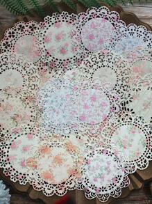 20入組復古蕾絲桌巾紙用於DIY垃圾日記剪貼簿紙工藝 - 彩色 - 查看 1