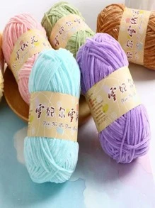 DUWEN 1pc 2mm Chenille Yarn Velvet Yarn Edelweiss No. 2 DIY Hand-Knitted For Baby Doll Sweater