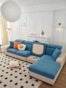 1 Sang Trọng Vải Sofa Bọc Trọn Gói Chống Trơn Trượt Hộ Gia Đình Sofa Bảo Vệ Đệm - Xanh đậm - Xem 1