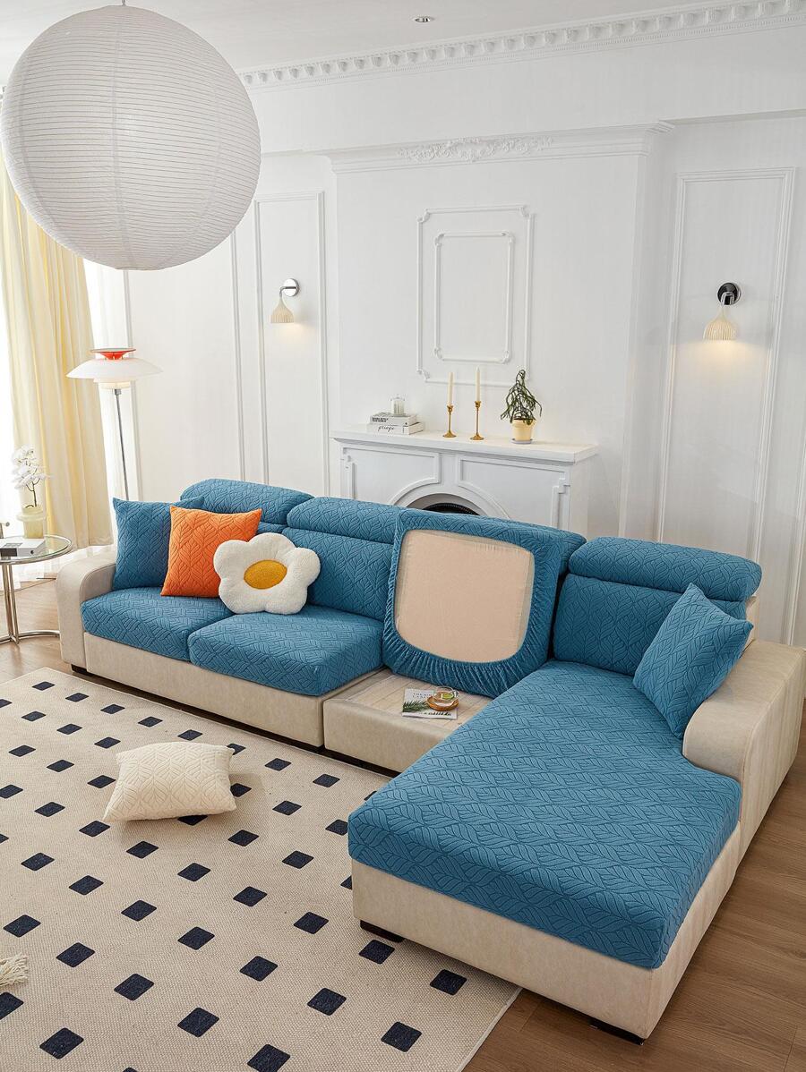 1 Sang Trọng Vải Sofa Bọc Trọn Gói Chống Trơn Trượt Hộ Gia Đình Sofa Bảo Vệ Đệm - Xanh đậm - Xem 1
