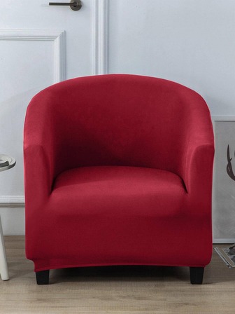 1pc Solid Color Milk Silk Stretch Sofa Cover, Dust And Scratch Proof For Home, Bedroom And Dining Room