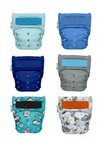 Pañales Ecológicos De Tela Ecopipo Paquete de 6 Pañales - Azul - Ver 2