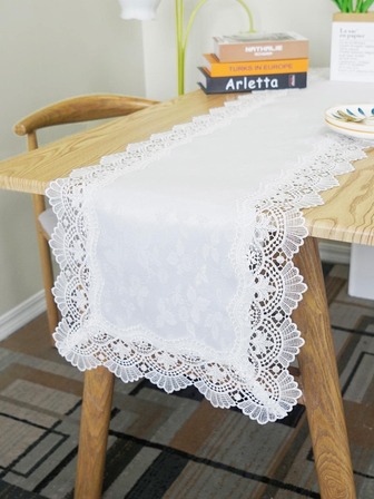 1入白色刺繡桌布