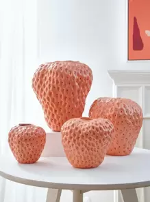 1pc Strawberry Shaped Flower Vase Home Decor Room Decor Glass Vase - Pink - View 10