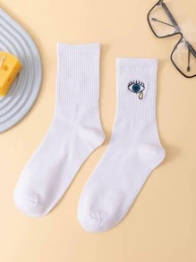 Vớ thủy thủ đoàn thêu mắt - trắng - Xem 3
