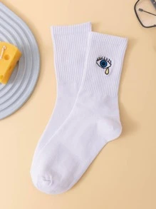 Vớ thủy thủ đoàn thêu mắt - trắng - Xem 4