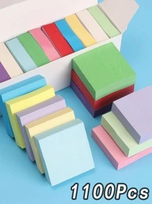100 sztuk/1100 sztuk Karteczki samoprzylepne 11 kolorów Notatnik Etykiety na karty indeksowe Papier do znakowania Artykuły biurowe i szkolne Notatnik, książeczka z przypomnieniami, naklejki, papier kolorowy, papier biurowy, naklejki na magnes na lodówkę, losowe, niepowtarzające się kolory