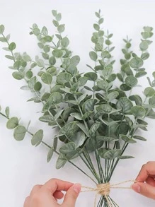 10入組人造桉樹葉 - 綠色 - 查看 5