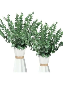 10入組人造桉樹葉 - 綠色 - 查看 3