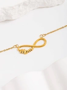 1 Máy Tính Inox Thời Trang Chữ Trang Trí Biểu Tượng Vô Cực Vòng Tay Nữ Cho Ngày Của Mẹ Tặng - Vàng - Xem 3