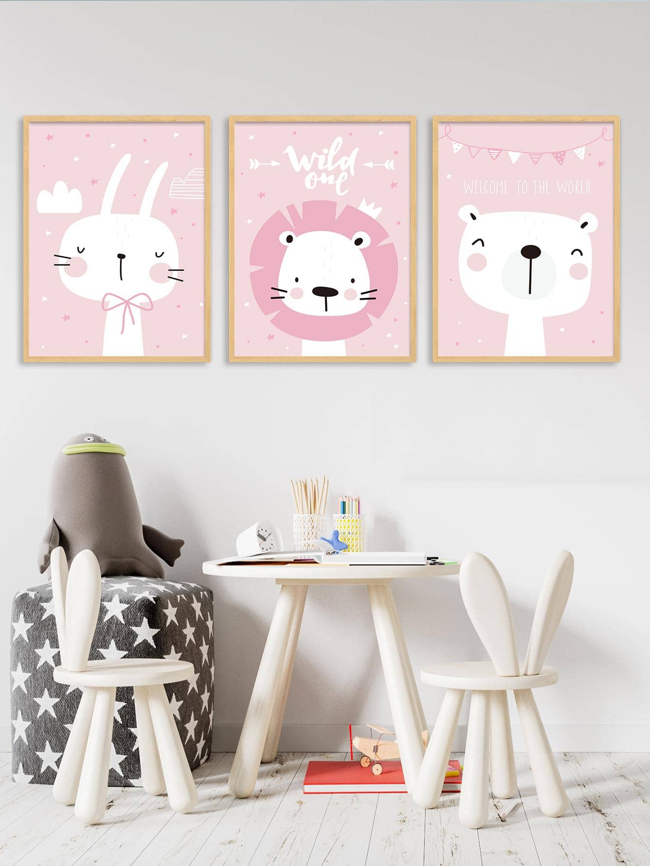 3 bức tranh hoạt hình đồ họa có khung - Nhiều màu - Xem 1