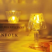 1 pieza PMMA Libro moderno transparente Luz de lectura con abrazadera para casa - transparente - Ver 1