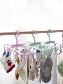 1 pieza de plástico plegable Tendedero de ropa con Pinza - Morado - Ver 1