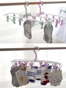 1 pieza de plástico plegable Tendedero de ropa con Pinza - Morado - Ver 5