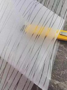 1入組線形狀隱私保護自黏式靜電玻璃膜 - 白色 - 查看 3