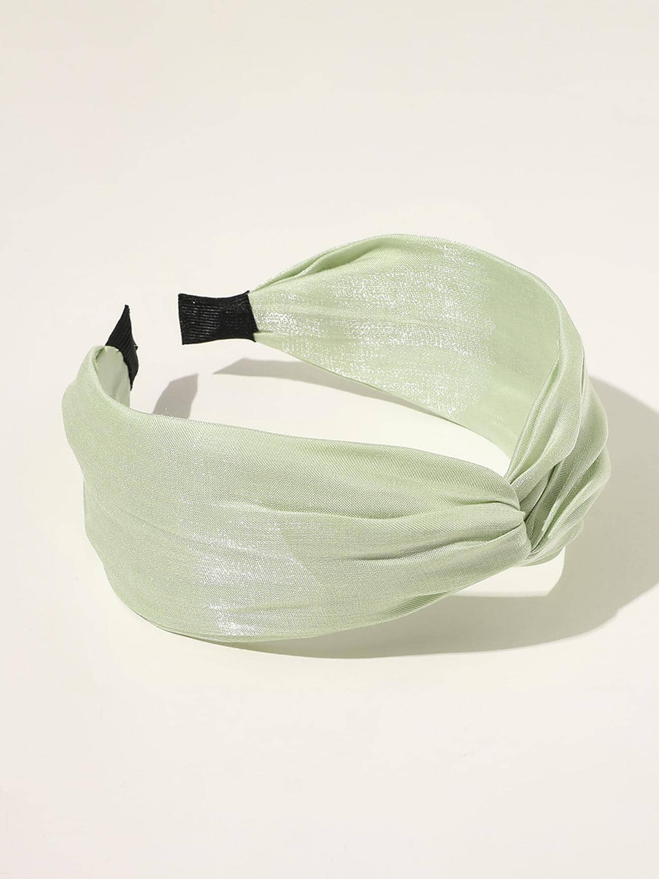 扭結設計寬髮箍 - 綠色 - 查看 1