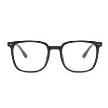 Gafas de marco cuadrado para hombre con lentes transparentes - Negro - Ver 2