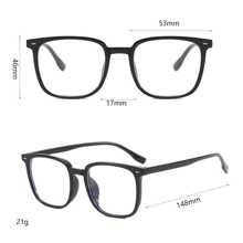Gafas de marco cuadrado para hombre con lentes transparentes - Negro - Ver 4
