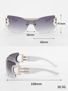 Chi tiết chữ Ombre Lens Kính thời trang - trắng - Xem 6